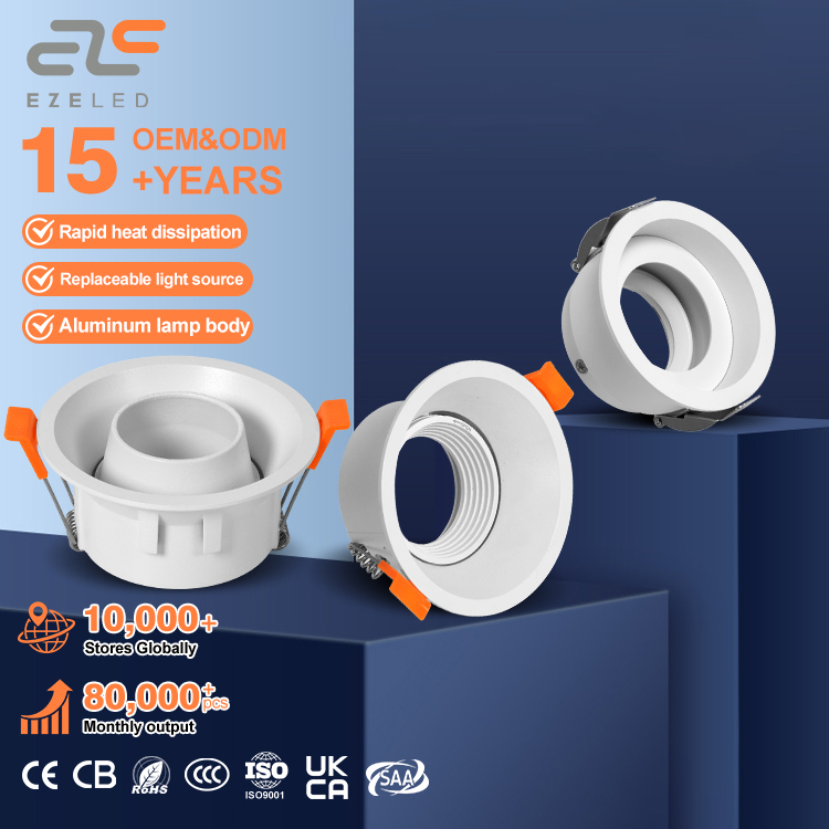 High Quality Indoor Adjustable Round Recessed Surface Wall Mounted Aluminum Modern Lamp Ceiling Cob Led Down Light Downlight