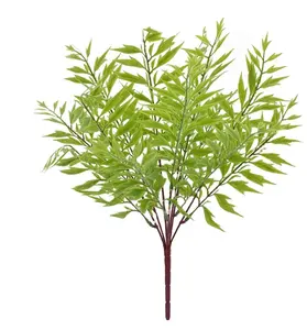 Linwoo 도매 잎 홈 장식 열대 몬스테라 잎 녹색 인공 Tigridia 인공 잎