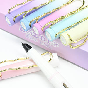 Lot de 12 stylos plumes rechargeables avec cartouche amovible de conception de poignée de correction pour l'écriture scolaire pour les étudiants - Product Image 6