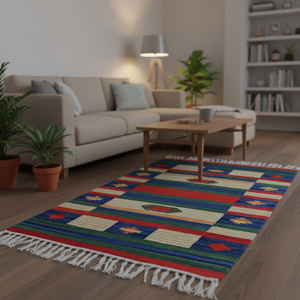 Tapis de sol réversibles en coton faits à la main, lavables, magnifiques, pour la maison et les voyages - Product Image 2