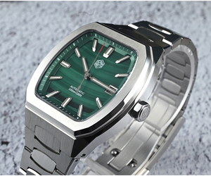 Reloj de Lujo para Hombre <span class=keywords><strong>San</strong></span> <span class=keywords><strong>Martin</strong></span> SN0145 de 39.5mm, Esfera Mineral, Estilo Casual Deportivo, Zafiro Luminoso, Movimiento Automático Mecánico PT5000 SW200 - Product Image 4