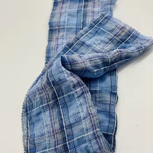 Мягкое шитье легкое морщинистое Двухслойное хлопковое марлеевое Креповое легкое клетчатое Пеленальное муслиновое полотно для одежды - Product Image 4