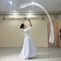 Ruban de drapeau professionnel pour la scène, bannière de performance, ruban de soie arc-en-ciel, drapeaux pour la prière avec tige flexible, ailes de danse artistique