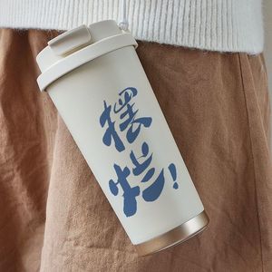 Stainless Steel Tumbler 316 <b>Coffee</b> Cup Portable Travel Water <b>Bottle</b> With Strap Word Design - Product Image 3