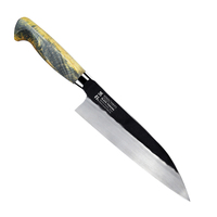 Couteau Gyuto Konoll 210MM noir forgé MD305 en acier en poudre à haute teneur en carbone, couteau de chef avec manche en bois stabilisé