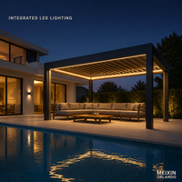Gazebo de jardin avec structure en alliage d'aluminium thermolaqué et panneaux de toit résistants aux UV