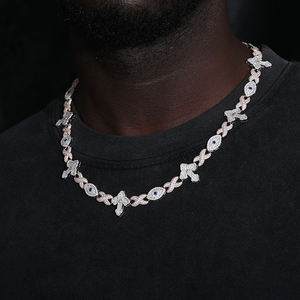 Gioielli Hip Hop alla Moda, Catena Cubana con Croce, Occhio Malvagio, <span class=keywords><strong>Infinito</strong></span>, Diamante Moissanite, Catena alla Moda per Uomo - Product Image 4