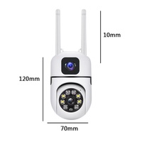 Caméra de sécurité binoculaire V380 Pro 4MP WiFi PTZ extérieure sans fil avec suivi automatique, vision nocturne couleur, IP66, Cloud CMOS