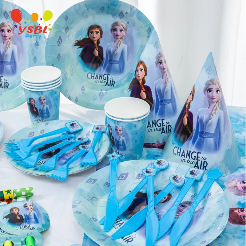 2020 New Arrival Hot Selling Cartoon Themed Frozen Party Favors With 90pcs 6people used