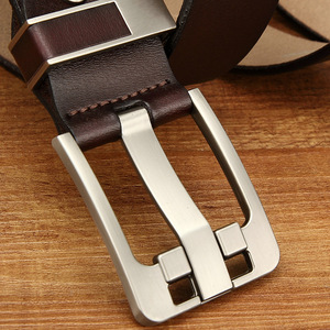 Cinto Masculino de Fivela em Couro Bovino Genuíno, Largura de 3,8 CM, Cores Preto e Marrom - Product Image 2