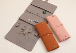 Hot Sale Customized Logo Luxury Leather Roll <b>up</b> Ring Jewelry Box Portable Display Travel Earring Necklace Bracelet Storage Box - Product Image 6