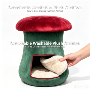 Fabricante OEM ODM de Camas para Mascotas, Cueva para Gatos en Forma de Hongo, Suave y Relajante, para Perros Pequeños, Venta al por Mayor, Nido Interior para Mascotas - Product Image 1