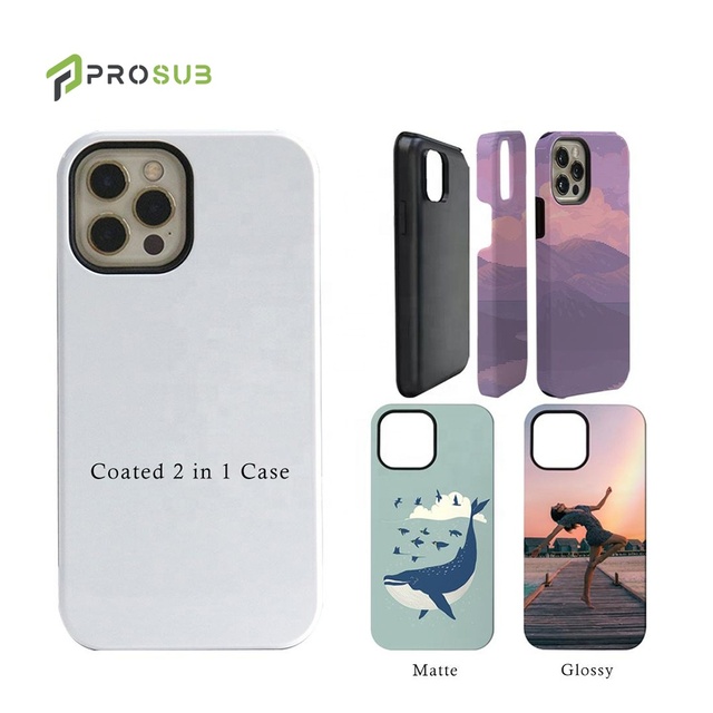 Prosub 3D Sublimation Blank 2-in-1 TPU+PC Eco-friendly Shockproof Phone Case for 13 Pro Max Tough Protective Cover