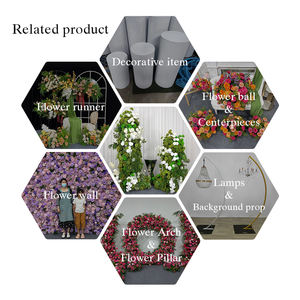 Arrangement floral réaliste en soie verte artificielle de roses et d'hortensias pour la décoration de fond de mariage en extérieur, arche de fleurs - Product Image 5