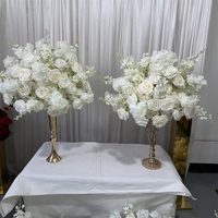 IFG Floral Wholesale, Boule de fleurs artificielle blanche de 50 cm, centre de table pour arrangement de mariage