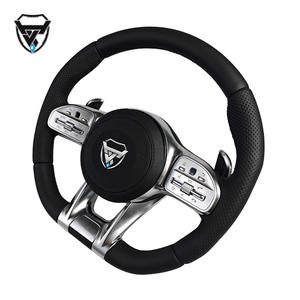 Volant modifié perforé en cuir noir pour Mercedes Benz A GLA B GLB <span class=keywords><strong>C</strong></span> GLC E GLE CLS ZC-809-P76-F - Product Image 2