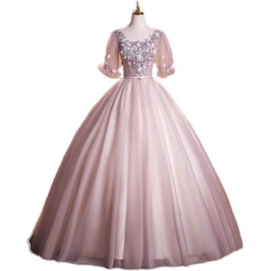 Elegant Ball Gown Red Bean Paste Color Organza Sweetheart Neckline Empire Waistline Stage Art Exam Concert Dress - Product Image 5