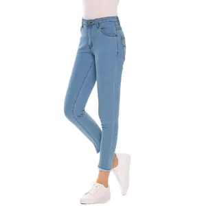 Jean en denim pour femme de haute qualité à prix abordable, 100 % coton, coupe ample, délavage neige, décontracté et confortable, vente en gros, Nouveautés 2026 - Product Image 1