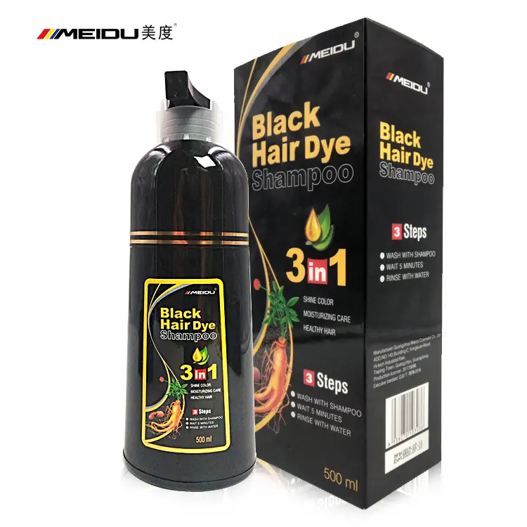 Guangzhou Meidu veloce 5 minuti di ammoniaca ginseng naturale bionda marrone nero permanente colore dei capelli shampoo colorante