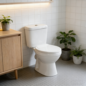 <span class=keywords><strong>WC</strong></span> à deux pièces à chasse directe, siphon en P, sortie horizontale 180 mm, sanitaires en céramique pour projets de construction et résidentiels - Product Image 6