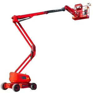 Hot Manufacturer man basket platform Fully self-propelled curved arm lift towable boom construct hoist