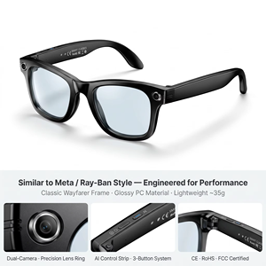 Lunettes Intelligentes IA <span class=keywords><strong>Commande</strong></span> Vocale Enregistrement Photo Musique Appel Étanche IP67 64 Go Vente Directe Usine OEM 36 $ - Product Image 3