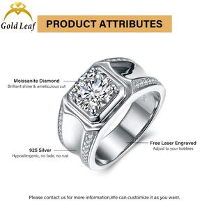 Anillo de Compromiso y Matrimonio de Plata de Ley 925 de Alta Calidad con Hoja de Oro, Certificado GRA, Corte Brillante D VVS, Moissanita - Product Image 2