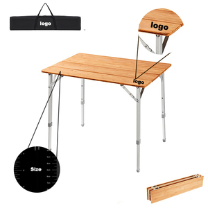 Ngoài trời hiện đại hợp kim nhôm và gỗ ăn uống cà phê di động có thể điều chỉnh cắm trại vườn Dã Ngoại ban công bảng vuông - Product Image 1