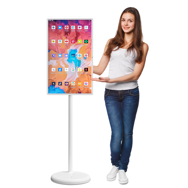 Interactive 32Inch Mobile Tablet Smart Tv Monitor Lcd 2160p Portable Touch Screen Rotating Tv for Fitness Kitchens