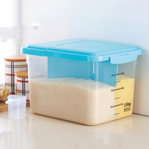 Rice <b>Storage</b> Bin 15kg Flip Top Sealed Moisture Proof Rectangle <b>Container</b> For <b>Kitchen</b> Use - Product Image 1