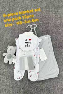 Set de Regalo Personalizado para Bebé Recién Nacido de 9 Piezas, 100% Algodón Ultra Suave, con Mameluco y Manta, Regalo para Baby Shower - Product Image 2