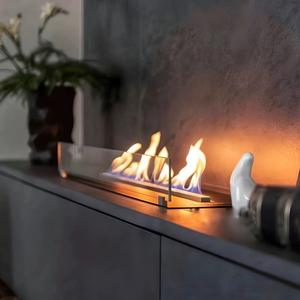 PANSEE Brûleur en acier inoxydable de 24 pouces, cheminée à éthanol encastrée pratique pour salon, hôtel et villa - Product Image 1