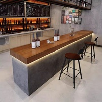 Comptoir de bar de style industriel, comptoir de café, comptoir de réception vintage, comptoir de caisse, comptoir d'angle, gris ciment