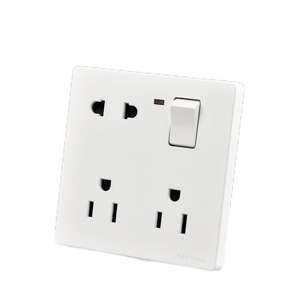 Interruptor de pared canadiense oculto de 86 polos americanos, 5A, con panel táctil, IP26, placa de ABS y PC, doble toma de 3 pines - Product Image 6