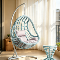 Fauteuil suspendu en rotin en forme de nid d'oiseau avec table à thé, chaise balançoire pour balcon, hamac de jardin, mobilier de balcon - Vente en gros