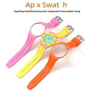 <span class=keywords><strong>Correa</strong></span> de Reloj de Caucho FKM de Nuevo Diseño para Ap&<span class=keywords><strong>Swatch</strong></span> Royal POP 2 en 1, <span class=keywords><strong>Correa</strong></span> y Caja, <span class=keywords><strong>Correa</strong></span> de Reloj Deportiva de Lujo Resistente al Agua - Product Image 1