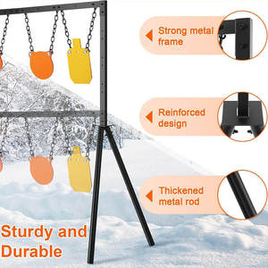 Kit de support de cible en acier réglable sur mesure pour usine - Épaisseur 3/<span class=keywords><strong>8</strong></span> po, cibles 4/6/<span class=keywords><strong>8</strong></span>/7x12 po, réglable de 35 à 63 po pour stand de tir - Product Image 3