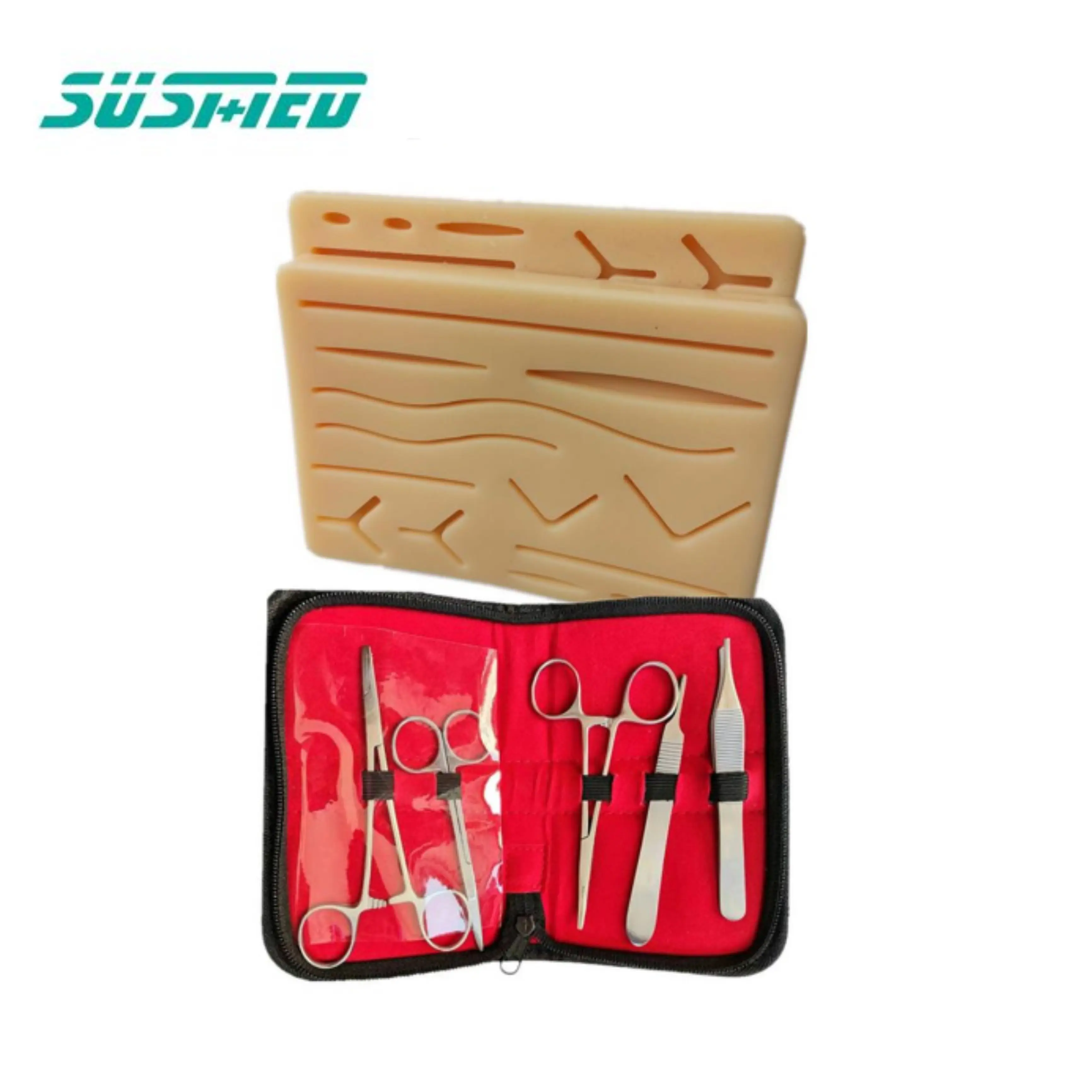 Kit de treinamento de sutura cirúrgico, 3 camadas, prática de sutura, modelo