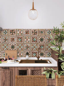 빈티지 디자인 골든 럭셔리 혼합 패턴 반짝이 장식 세라믹 욕실 및 주방 도자기 벽 및 바닥 타일 - Product Image 6