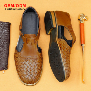 Sandales habillées Oxford en cuir de vachette OEM personnalisées, confortables, respirantes, imperméables, résistantes aux chocs, à bout pointu, avec boucle tressée à la main - Product Image 2