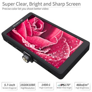 Feelworld F570 5.7 Inch IPS Full HD 1920x1080 4K On-Camera Field Battery Powered <strong>Small</strong> Size <strong>LCD</strong> <strong>Monitor</strong> - Product Image 4