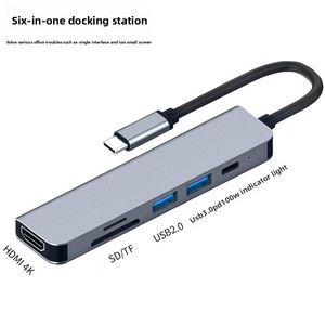 6 1 tipo <span class=keywords><strong>C</strong></span> <span class=keywords><strong>Hub</strong></span> 4K per HDMI Docking Station M.2 <span class=keywords><strong>NVME</strong></span> <span class=keywords><strong>SSD</strong></span> custodia custodia 100W PD ricarica 10Gbps <span class=keywords><strong>USB</strong></span>-<span class=keywords><strong>C</strong></span> 3.1 adattatore <span class=keywords><strong>USB</strong></span> <span class=keywords><strong>C</strong></span> <span class=keywords><strong>Hub</strong></span> - Product Image 1