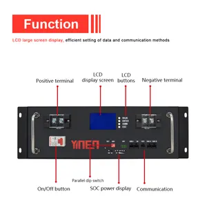 YINEN 48v 100ah 5kw ליתיום יון מארז סוללות 48v 200a ליתיום סוללה סולרית סולרית סוללת ליתיום יון סולרית 48v 300ah lifepo4