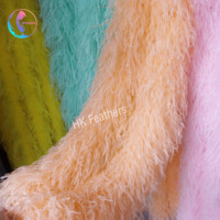 Qualité artisanat fête vêtements robe manchette couture mariage décor Plumes châle en vrac teint 10 plis plume d'autruche Boa