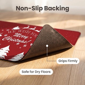 Juego de Alfombrillas de Cocina de PVC con Diseño de Árboles de Navidad, Rectangulares, Antideslizantes, Impermeables, Lavables a Máquina, Resistentes al Aceite - Product Image 3