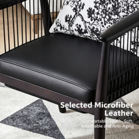 Chaise de salle à manger en bois massif de style italien, dossier rembourré en cuir noir, siège d'appoint moderne minimaliste haut de gamme pour salon