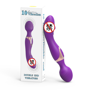Damen Spielzeug für Erwachsene ABS Silikon Doppel köpfiger AV-Zauberstab Vibrator G-Punkt Massage stab Anal Dildo Schwarzes Kabel XXX USB-Netzteil - Product Image 4