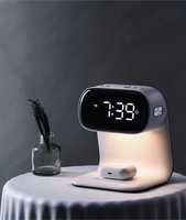 Nouvelle Horloge Réveil Intelligente Sans Fil 2026 avec Veilleuse à Contrôle Tactile 3 Niveaux de Luminosité et Lampe de Table