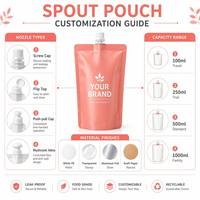 Pochette Doypack personnalisée avec bec verseur pour recharge de savon liquide, détergent et lavage des mains, emballage autoportant avec buse
