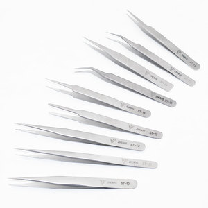 Factory Bestseller: Zhenye Stainless Steel Beauty Acne Tweezers with Straight and Curved Tips, Eyelash Extension and Flowering - Product Image 1